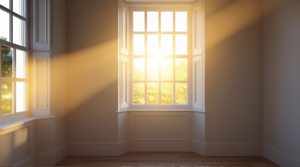 Sunlight filtering in through a window